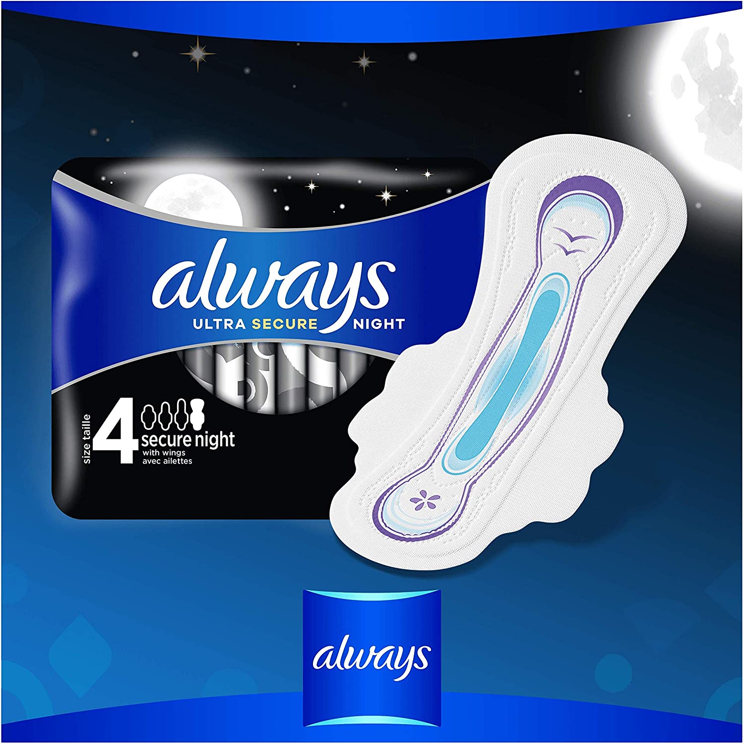 Always Ultra Secure Night Sanitary Towels with Wings Size 4 Big Pack ...