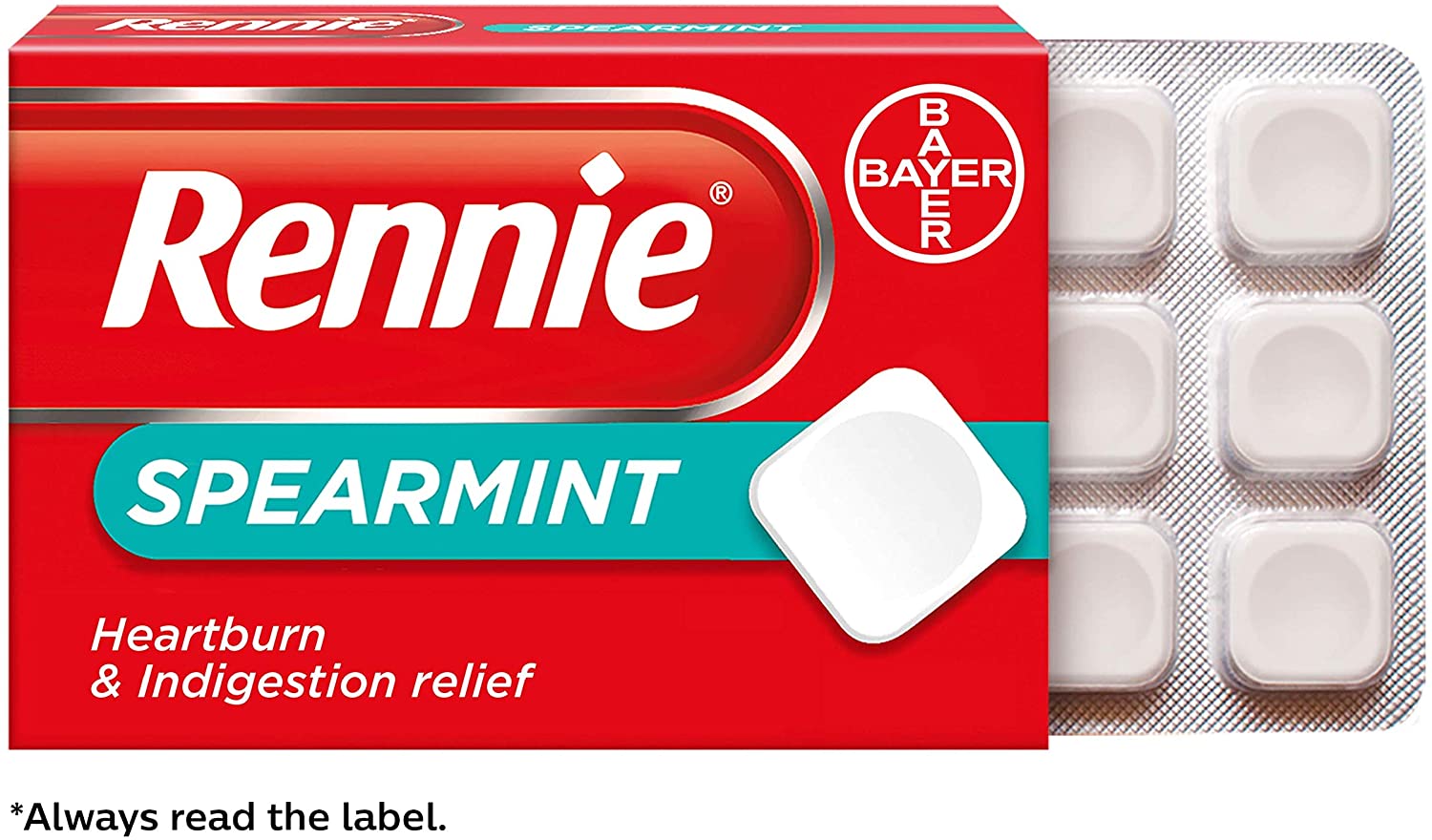 Rennie Antacids, Spearmint Flavour Heartburn Relief and Indigestion