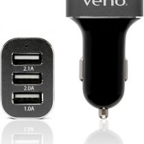 Veho Triple USB 5V 5.1A Car Power Charger for Smartphones & Tablets, Action Cameras, Power Banks, Portable Speakers - Black (VAA-010)