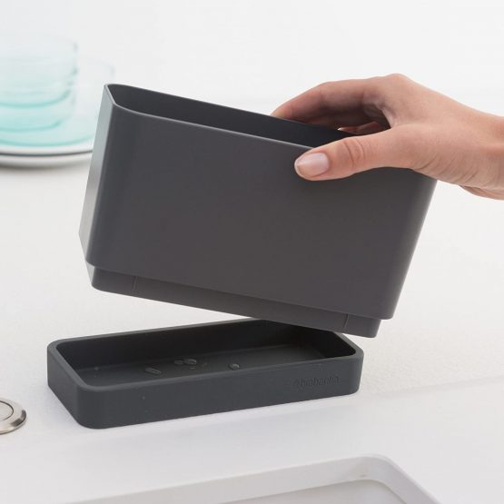 Brabantia 117503 Sink Organiser with Removable Tray, Dark Grey, 8.5 x 19 x 11.5 cm - Image 3
