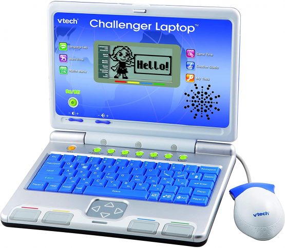 VTech Challenger Laptop, Blue, Kids Laptop with Vocabulary, Maths & French Learning Games, 2 Player Kids Computer, Educational Toy Computer for Kids, Fun Laptop, Boys and Girls Ages 4 Years +