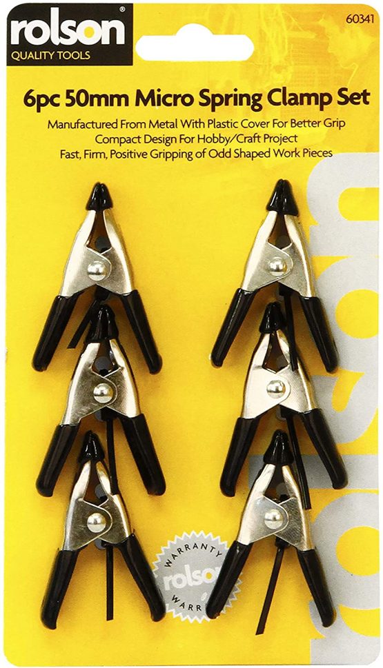 Rolson 60341 Spring Clamp Set, 50 mm - 6 Pieces, Black - Image 3