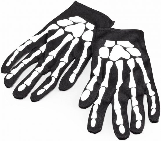 Bristol Novelty BA101 Skeleton Gloves, Unisex-Adult, White, 9-Inch