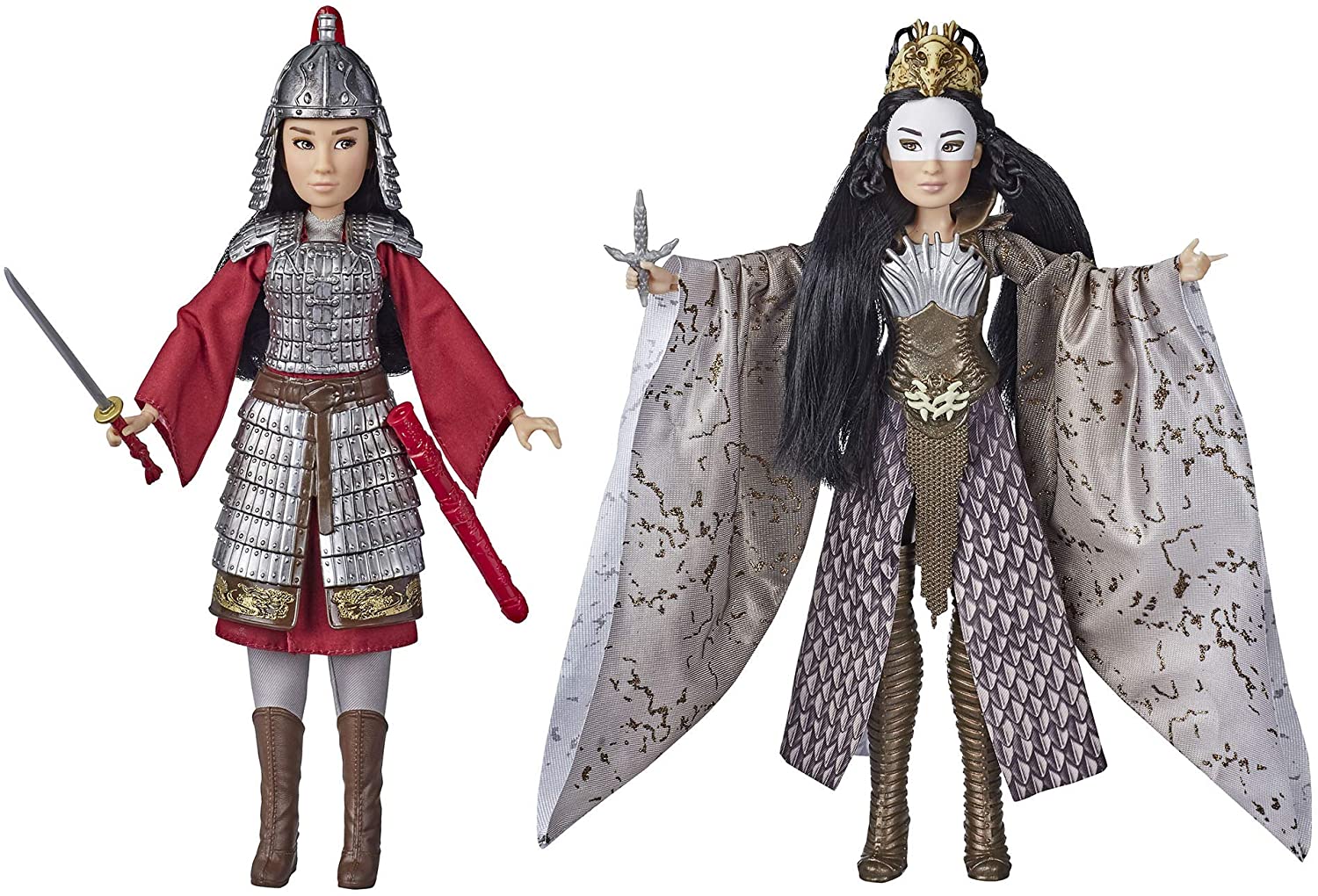 Disney Mulan and Xianniang Dolls with Helmet, Armour and Sword, Inspired by Disney's Mulan Film, Toy For Children and Collectors