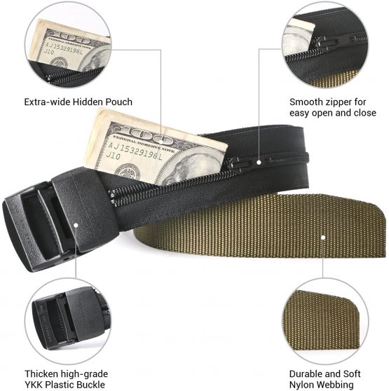 Travel Security Money Belt with Hidden Money Pocket Cashsafe Anti