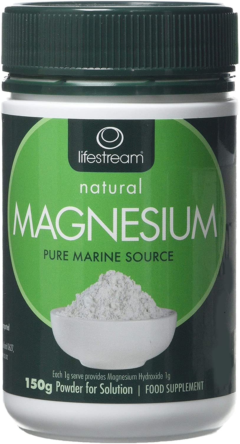 Natural Magnesium Powder 150g from Lifestream, Supports Muscle and Nerve Function, Easily Absorbed, Sleep Aid