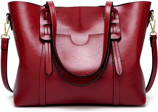 Aileese Womens Soft PU Leather Handbags Large Capacity Retro Vintage Top-Handle Casual Tote Shoulder Laptop Bags