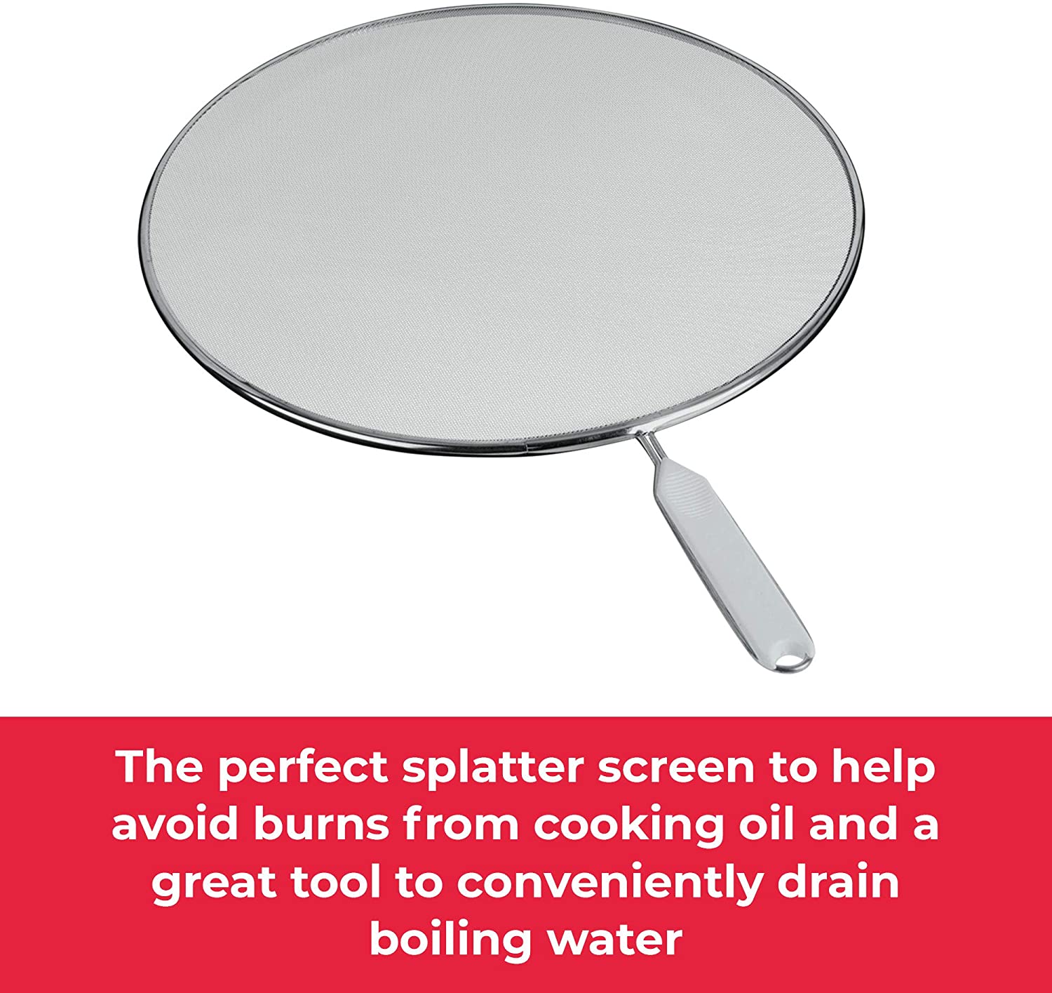 Metaltex Aluminium Mesh Splatter Screen Splash Guard,Silver,33 cm, frying pan - Image 3