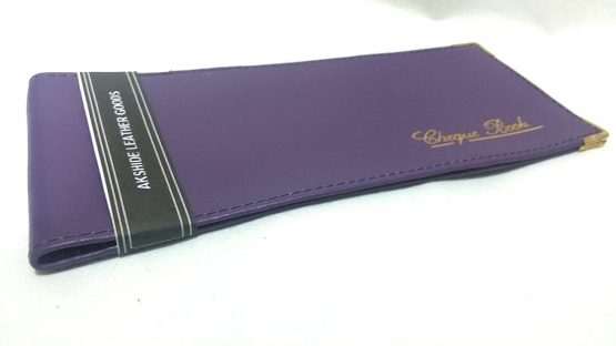 AKSHIDE Purple/Lilac Folding Leather StyleCheque Book Holder/Leather Style Cheque Book Cover