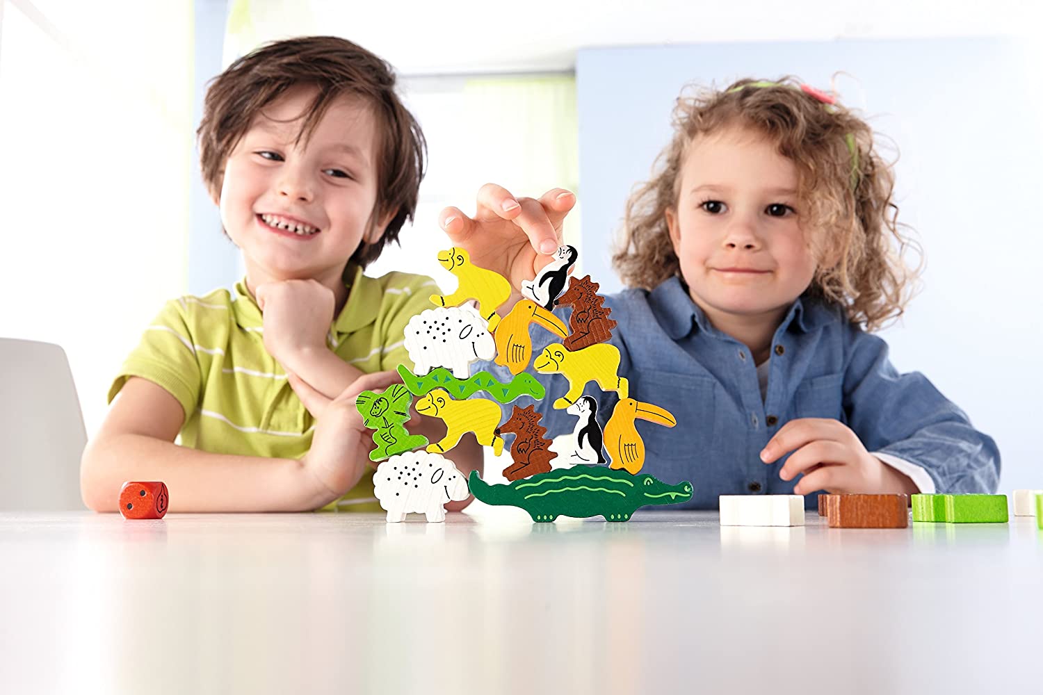 HABA Animal Pyramid, Stacking Game for 2-4 Players Ages 4+, with Wooden Animal Figurines, Also Playable in Solo 3478 - Image 4