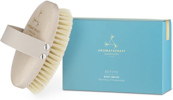Aromatherapy Associates Revive Body Brush. 100% Natural Vegan Agave Sisal Bristles for Dry Skin Brushing, exfoliate dead skin, detox, stimulate circulation and lymphatic drainage, brighten skin.