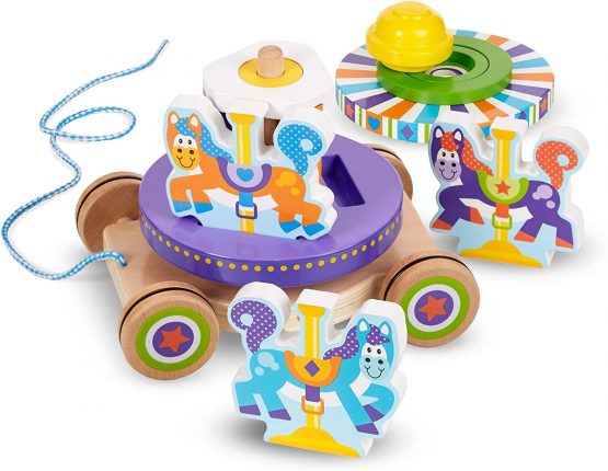 Melissa & Doug 13616 772136167 Doug Carousel Pull Toy, Multicolour