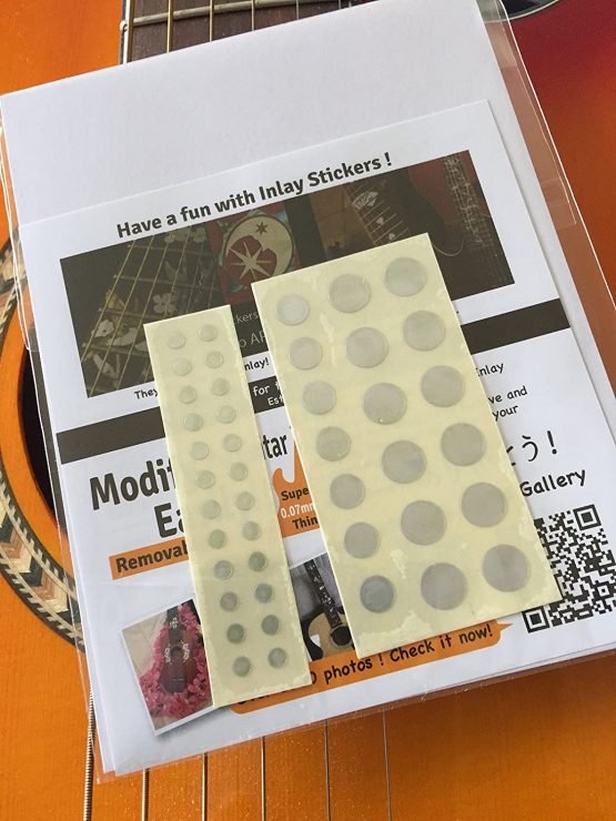 Inlaystickers Inlay Sticker Fret Markers for Guitars & Bass - Custom Dots Set - White Pearl F-085CD-WT-AZ - Image 4