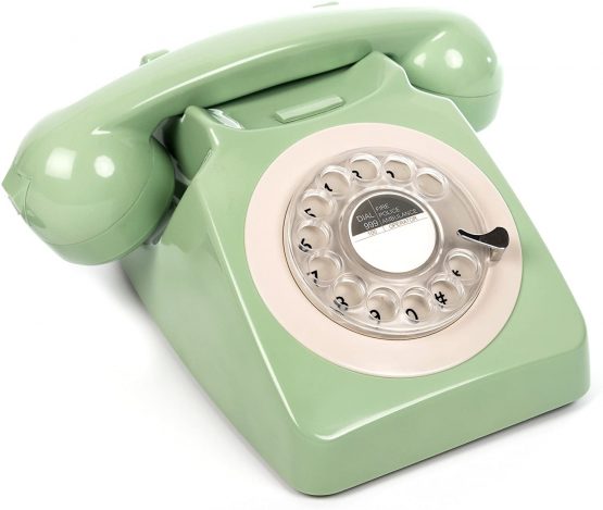 GPO 746 Rotary 1970s-style Retro Landline Phone - Curly Cord, Authentic Bell Ring - Mint Green - Image 3