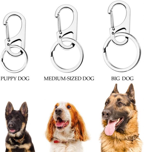 Jovitec 3 Sets Dog Tag Clip Durable Dog ID Tag with Rings for Dogs and Cats Collars Harnesses - Image 3