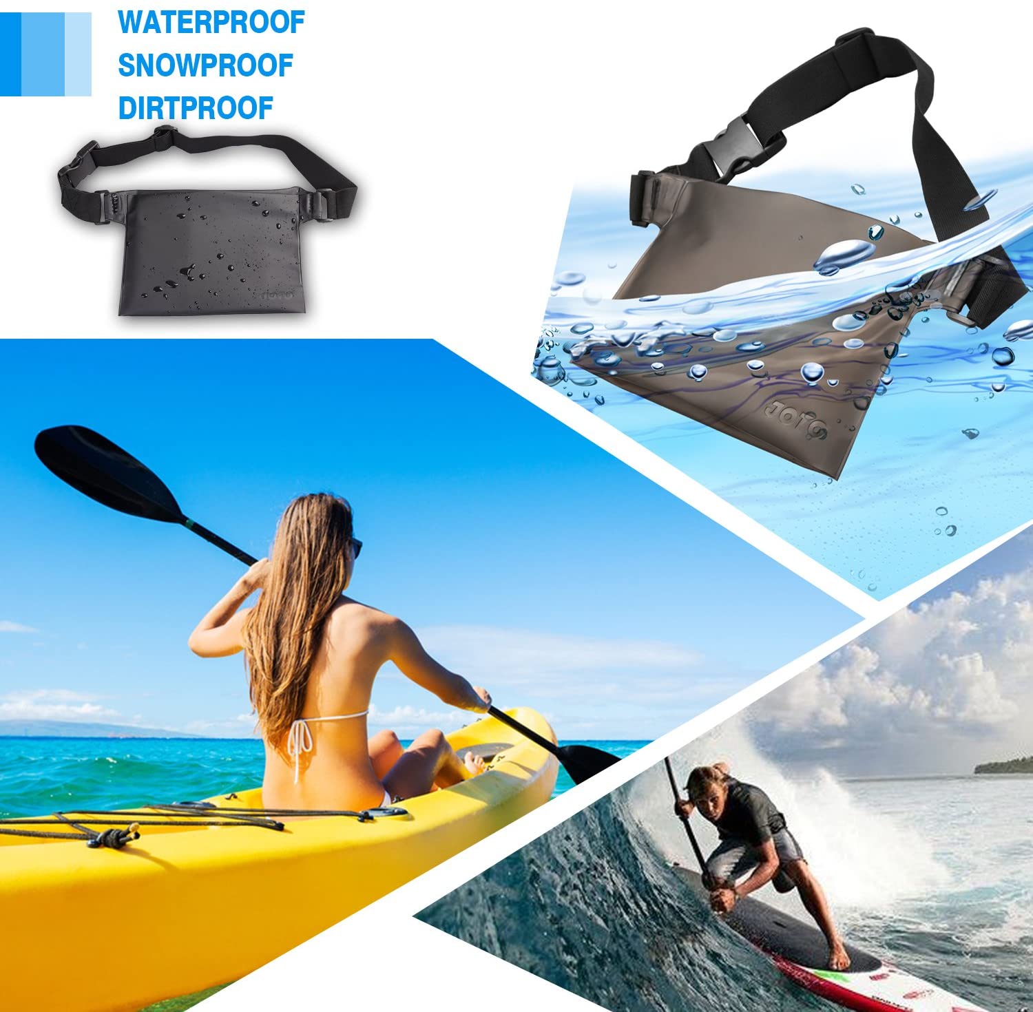 Waterproof Case Dry Bag Pouch Waist Pack with Strap, JOTO Waterproof Case Bag for Beach Swimming, Boating, Fishing - Image 2