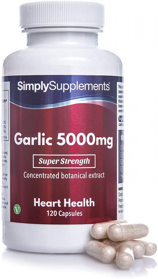 Garlic Capsules 5000mg Vegan & Vegetarian Friendly 120 Capsules = Up to 4 Month Supply