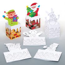 Baker Ross AR850 Chimney Pop-Up Colour in Cards for Kids Christmas Crafts and Decorations (Pack of 6), White