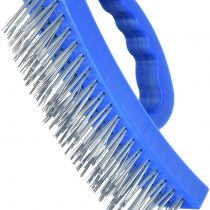 Silverline 250554 D-Handle Wire Brush Four Row , Blue