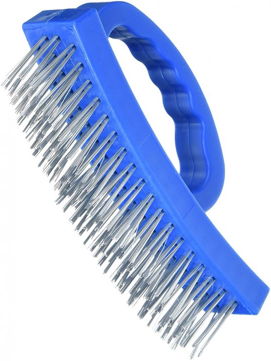 Silverline 250554 D-Handle Wire Brush Four Row , Blue