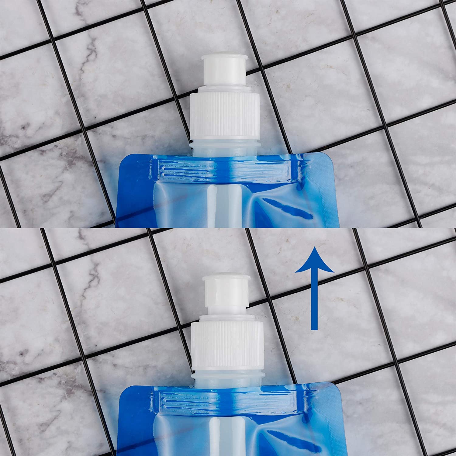WBCBEC 4 Pieces Collapsible Water Bottle Reusable Drinking Water Bottle with Clip for Biking Hiking Travel - Image 4
