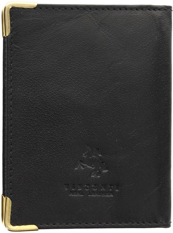 Visconti Leather Oyster Card/Travel Pass Holder with Metal Corner Protectors TC5 Black - Image 3