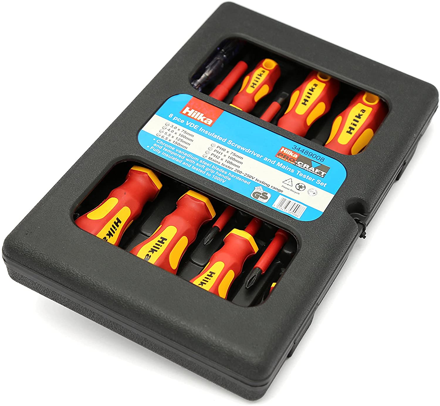 Hilka 34489008 Electricians Screwdriver Set (8-Piece),Black - Image 2