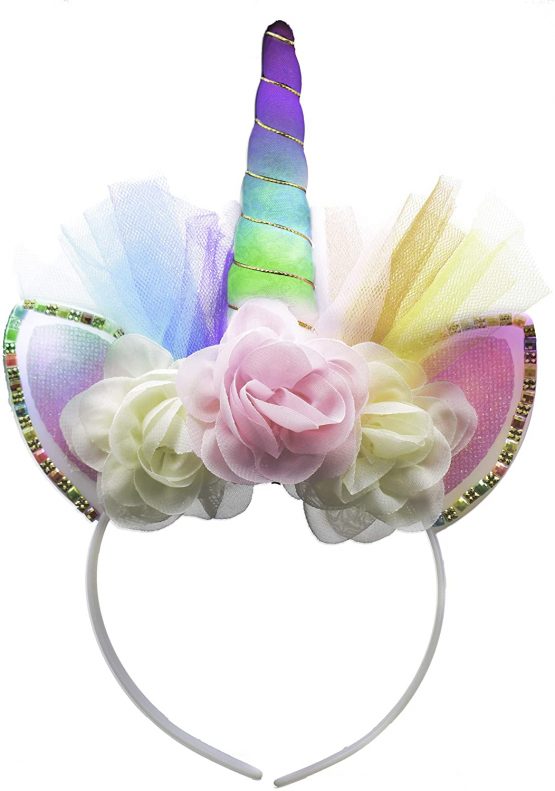 LED Unicorn Headband Flashing Rainbow Headband Multi Colour One Size Fits Most