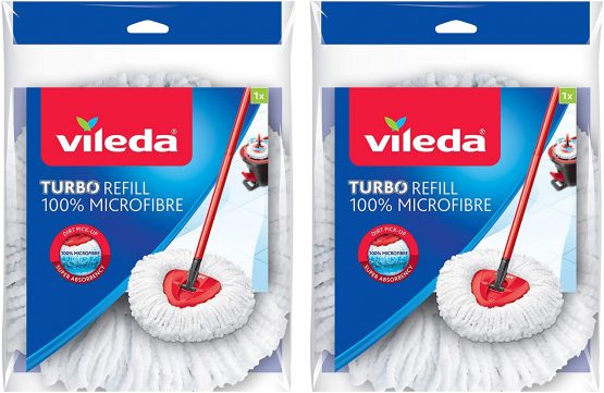 Vileda Turbo Classic Microfibre Mop Refill Head, Pack of 2