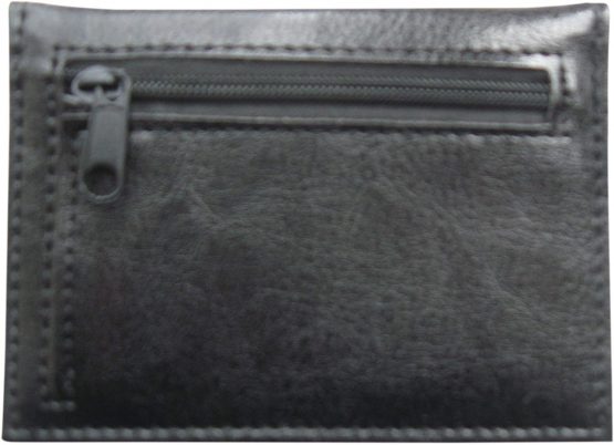 Lorenz Leather Effect Grained PU Bus Pass Cover Holder with Zip up Coin Pocket - Black - Image 3