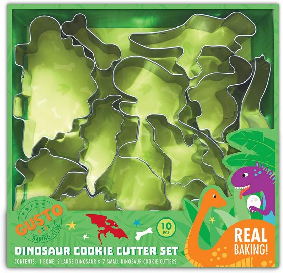 10 Pc Childrens Dinosaur Cookie Cutters. Great Childrens Baking Set Boys, Baking Sets for Children Idea - Baking Dinosaur Gifts or Girls and Boys