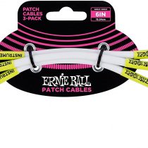 Ernie Ball 6 inch Angle / Angle Patch Cable 3-Pack - White