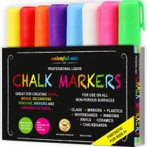 Chalktastic Chalk Pens – Set of 8 Liquid Pen Chalkboard Markers for Blackboards, Signs, & Glass - Neon, Dry Erase, Coloured Window Pens - Art Supplies