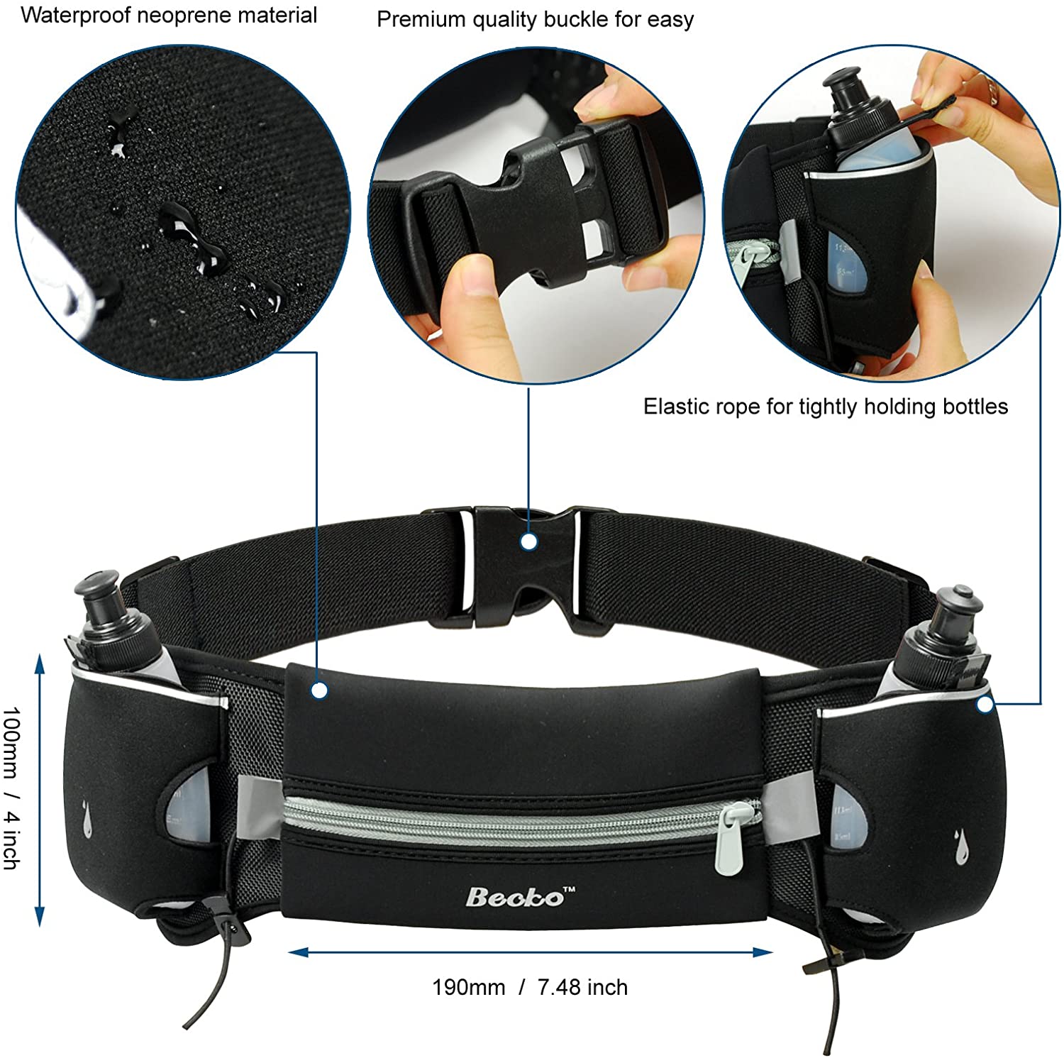 Becko Lightweight & Durable Running Belts Fitness Workout Belt for Men and Women - Image 2