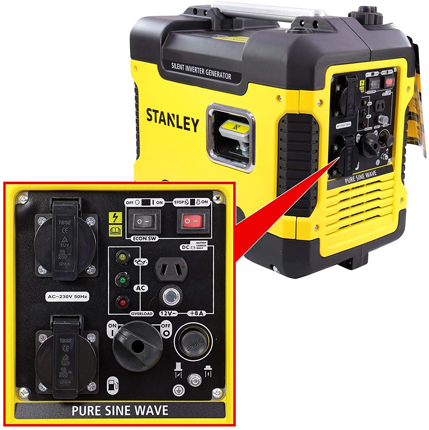 Stanley 604800110 Power Generator Inverter Emergency Petrol Silent 1900 Watt - Image 2