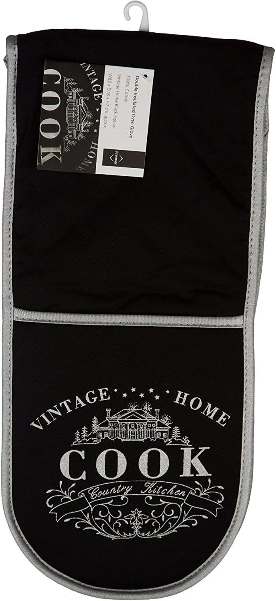 Premier Housewares 100% Cotton Oven Glove Double Oven Gloves Double Oven Mitt Heat Resistant Oven Gloves 83 X 2 X 18 Cm - Image 3