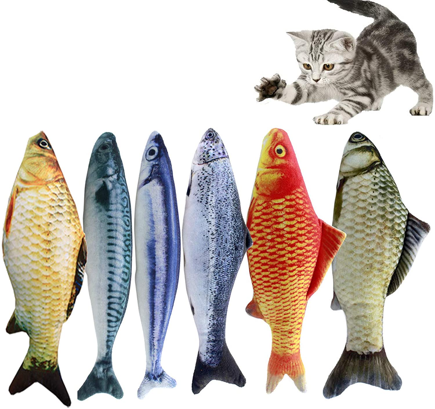 AWITHZ Catnip Fish Toys for Cat, 6PCS Cat Toys, Cat Catnip Toys, Cat