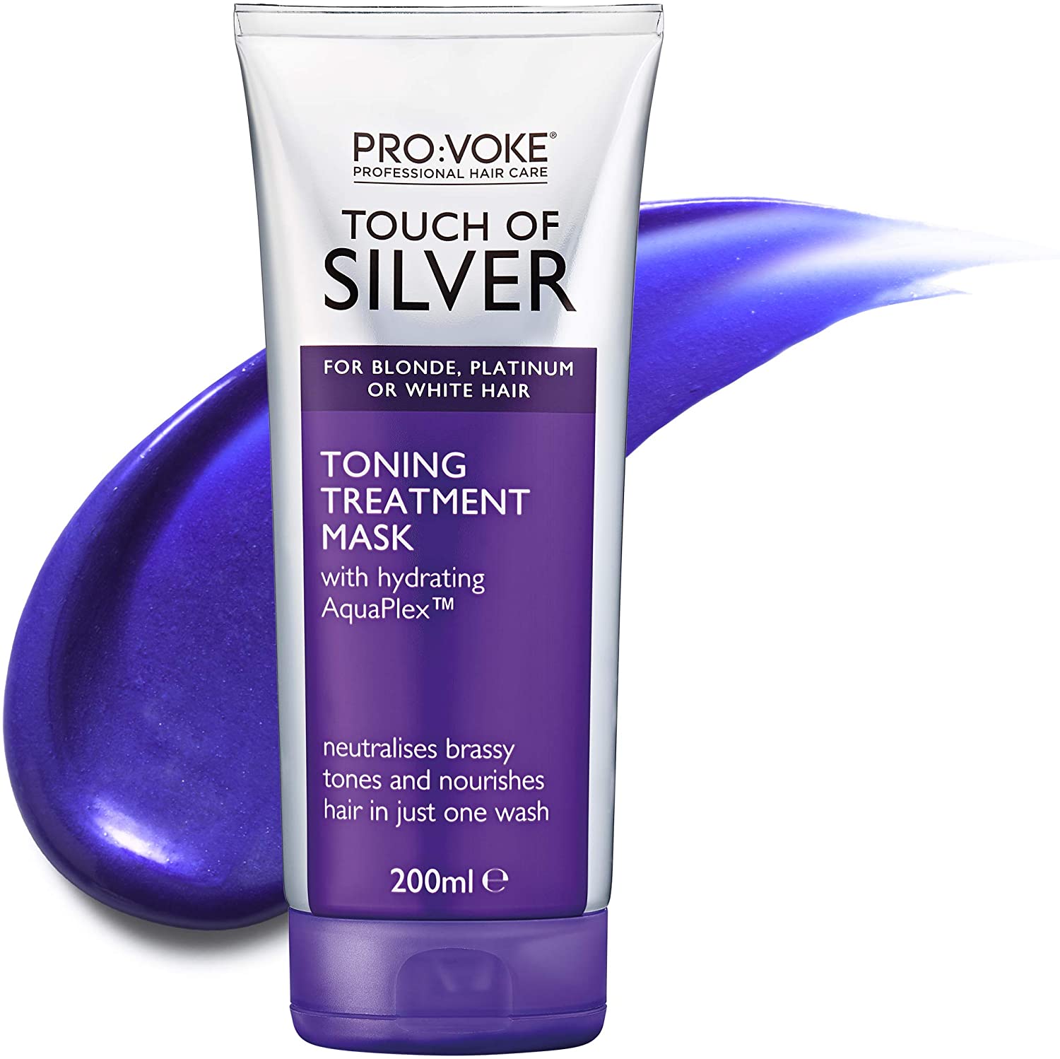 PRO:VOKE Touch of Silver Toning Treatment Mask 200ml | Purple Conditioner for Blonde, Platinum, White or Grey hair | Purple Shampoo Alternative to Banish Brassy Tones - Image 2