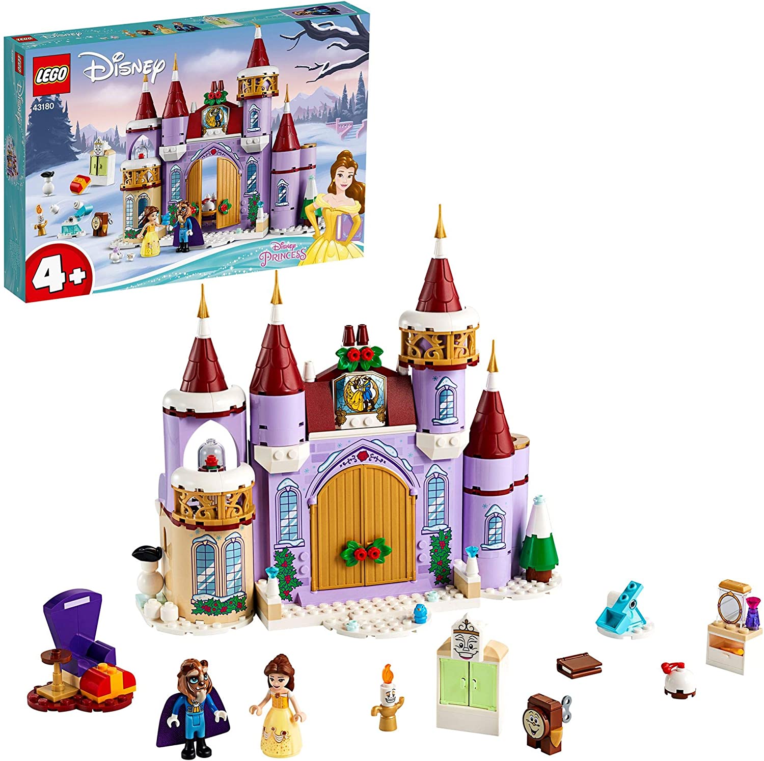 LEGO 43180 Disney Princess Belle’s Castle Winter Celebration, Multicolored
