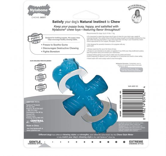 Nylabone Gentle Puppy Dog Teething X Bone Dental Chew Toy, Beef Flavour, Extra Small, for Puppies Up to 7 kg - Image 2