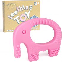 Baby Girl Teething Toys - BPA Free Silicone Toy - Cute, Easy to Hold, Soft and Highly Effective Elephant Teether - Unique Teethers Best for 0-6 6-12 Months Girl Christmas Gifts Stocking Fillers