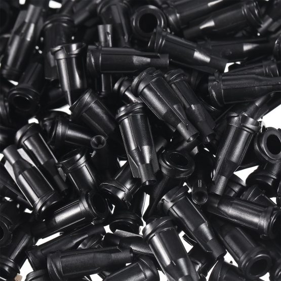 250 Pack Luer Lock Syringe Tip Caps Dispensing Needle Tip Cap (black)