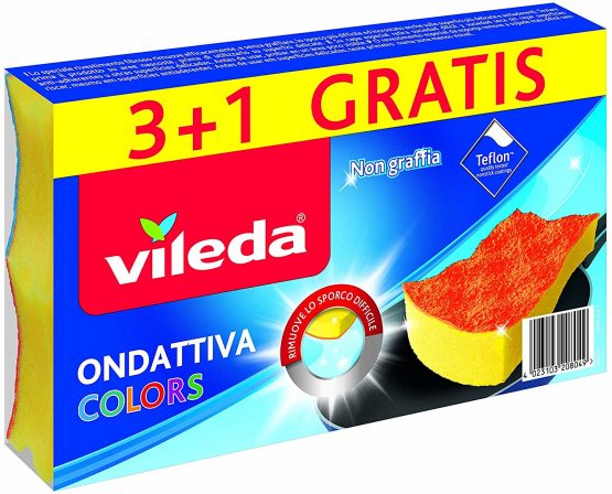 Vileda Wave Milleusi Colors 3+1, Sponge, Multi-Coloured, 13x22x2.6 cm - Image 2