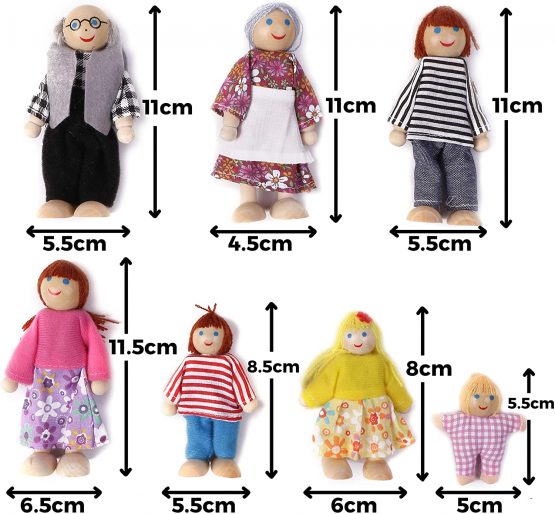 Kids B Crafty Dolls House Accessories, Wooden Dolls House, Dolls House People. 7 - Happy Family People Figures, Imagination Birthday Present Toy For Children Toddlers - Image 3