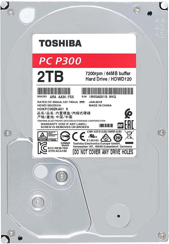 Toshiba P300 2 TB 7200RPM 3.5 Inch SATA HDD - Image 3