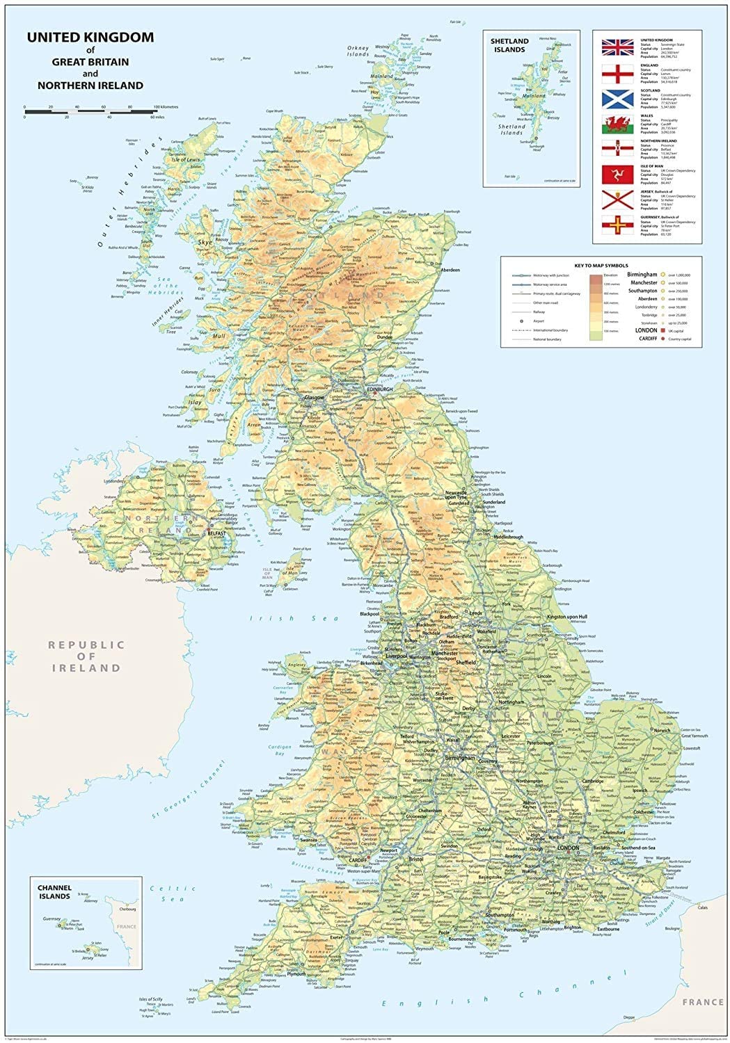 Set of 3 A2 Maps – World, Europe, UK – Size – 59cm x 42cm – BigaMart