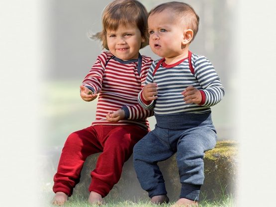Engel Bodysuit 100% Merino Wool Body t-Shirt Underwear (86/92 (12-24 Months), Red Melange/Natural) - Image 2
