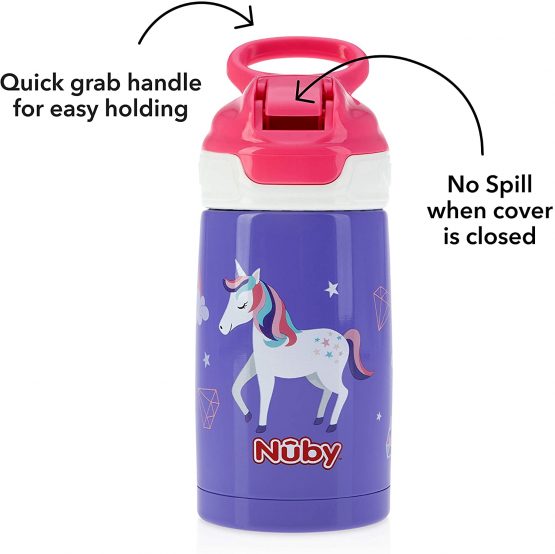 Nuby Sippy Cup, Stainless Steel Kids Water Bottle, Roller Skate - Image 3