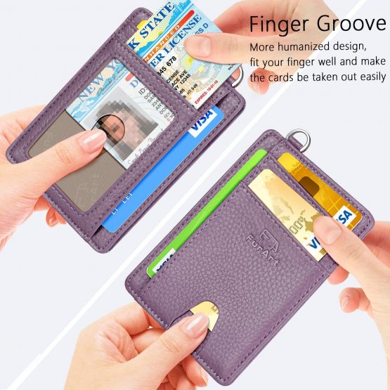 FurArt Credit Card Holder Wallet, Slim RFID Blocking Minimalist Women's Card Wallet - Image 3