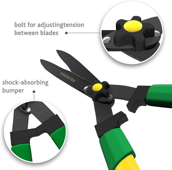 GRÜNTEK Hedge Shears TEFLON PIKE (Hecht) 560 mm, Shrub Shears with Serrated Edges and Double-Teflon Coating. Satisfaction Guarantee: 21 Days - Image 3